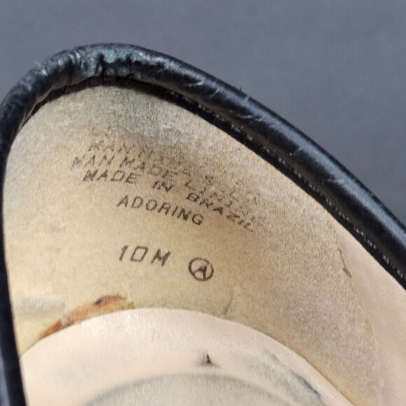 Enzo Angiolini Black Leather Loafer Pumps Size 10 M Chunky Block Heels Classic - Picture 15 of 16